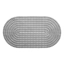 Set cortina de baño plástica con alfombra antideslizante PVC y ganchos - Jean Cartier