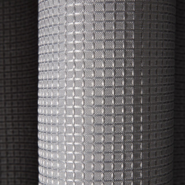 Set cortina de baño teflonada simil waffle + 12 ganchos rollers metalicos - Jean Cartier 