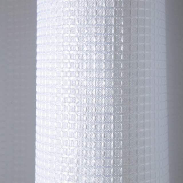 Set cortina de baño teflonada simil waffle + 12 ganchos rollers metalicos - Jean Cartier 