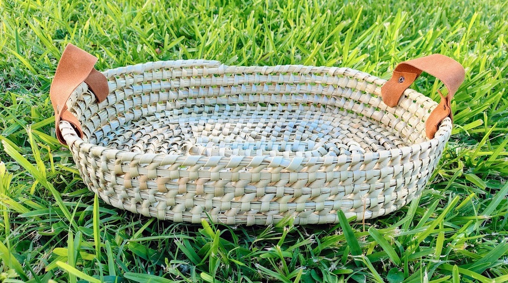 Bandeja ovalada con asas de gamuza - Palma Caranday