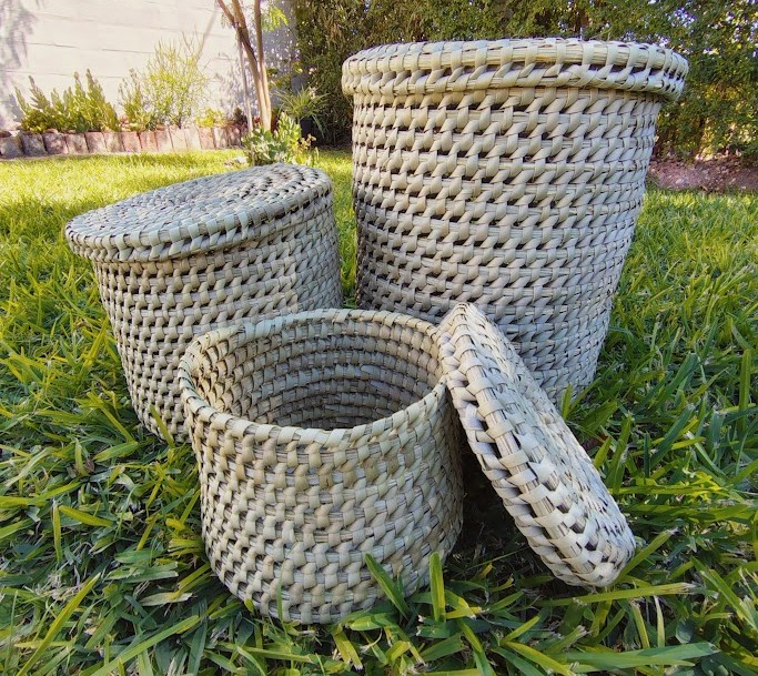 Canasto con tapa 30x32cm - Palma Caranday 