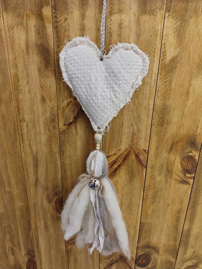 Colgante corazon de tela - Satanama 