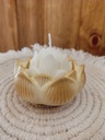 Porta vela flor de loto, con vela incluida - Satanama 
