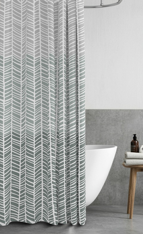 Set cortina de baño plástica con alfombra microfibra y ganchos - Jean Cartier