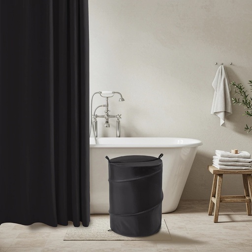 Set cortina de baño teflonada + cesto para la ropa - Jean Cartier